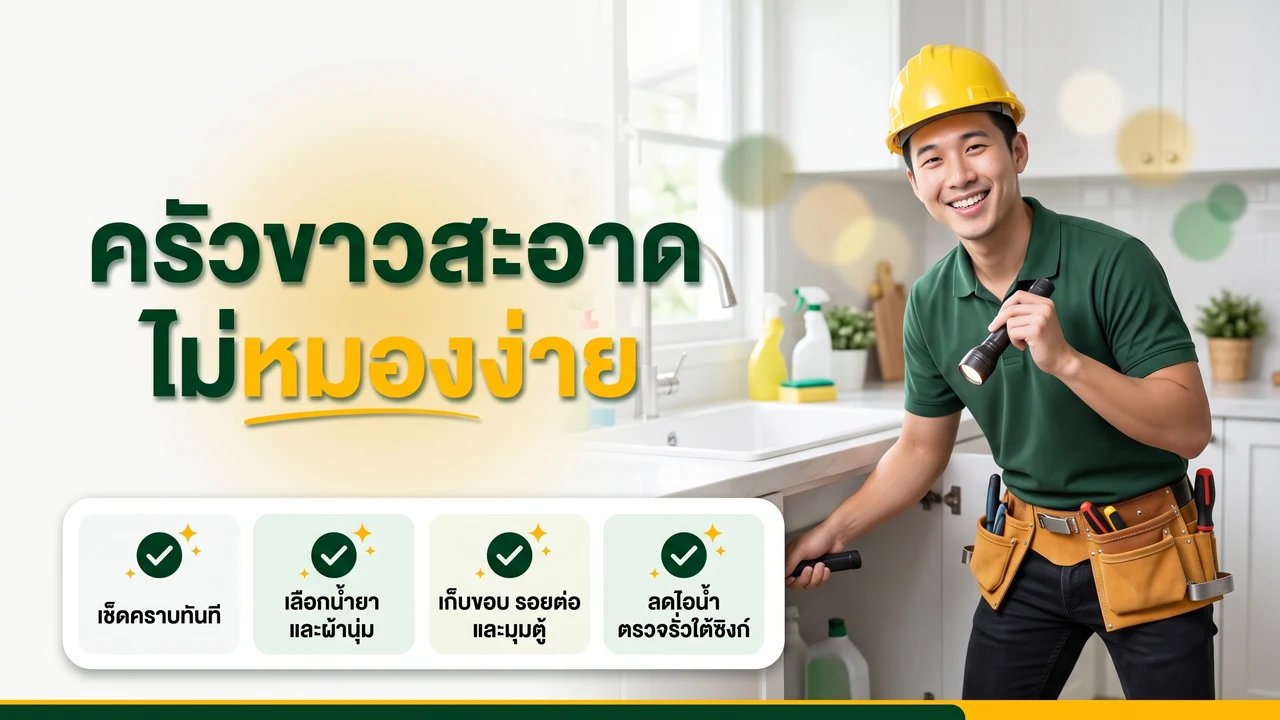 อินโฟกราฟิกวิธีดูแลครัวโทนขาวไม่ให้หมอง