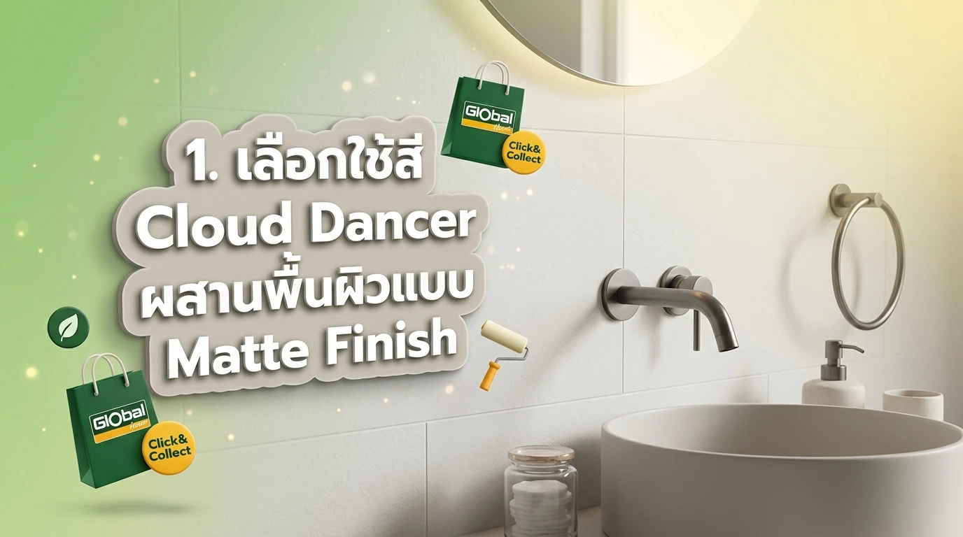 1. เลือกใช้สี Cloud Dancer ผสานพื้นผิวแบบ Matte Finish