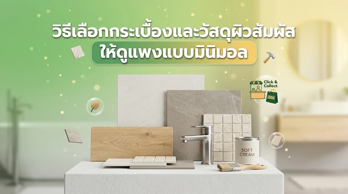 วิธีเลือกกระเบื้องและวัสดุผิวสัมผัส ให้ดูแพงแบบมินิมอล