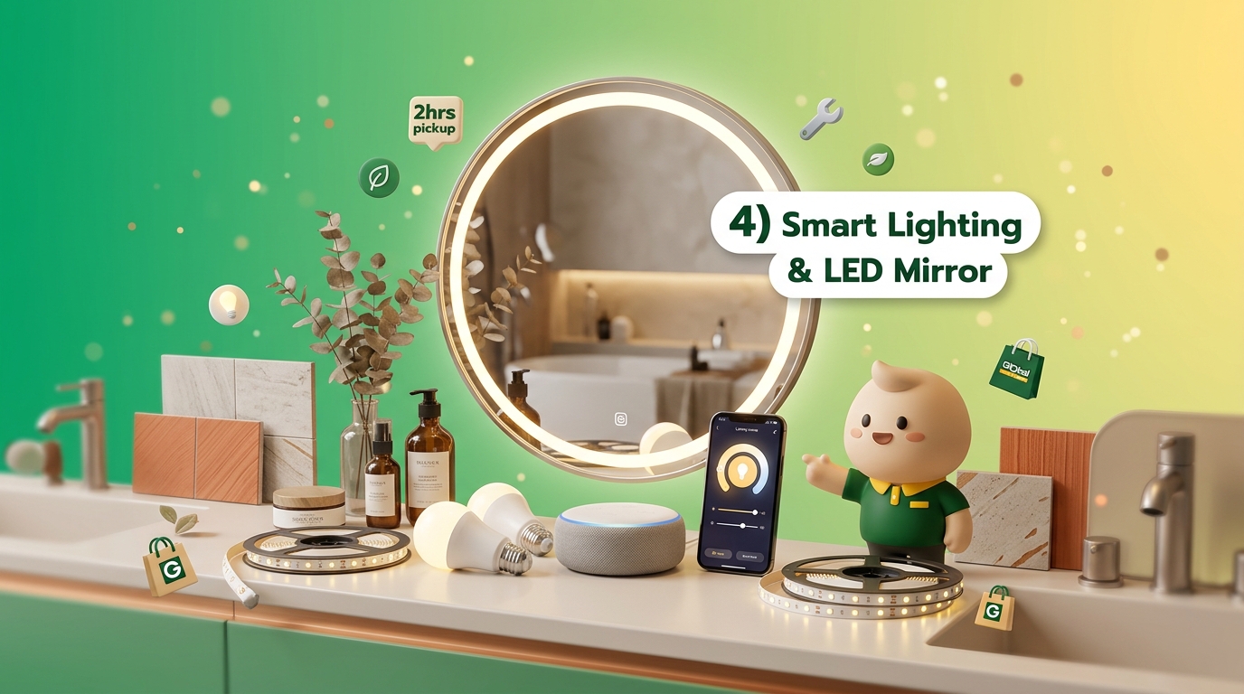 4 Smart Lighting & LED Mirrors: เปลี่ยนบรรยากาศให้เป็นโฮมสปาสุดหรู